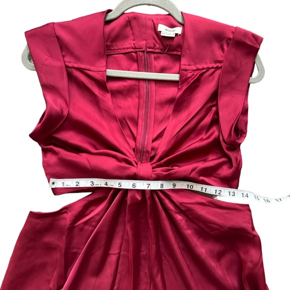 Jason Wu Womens‎ Red Satin Cutout Front Knot Maxi Dress Size M New! - Picture 9 of 13